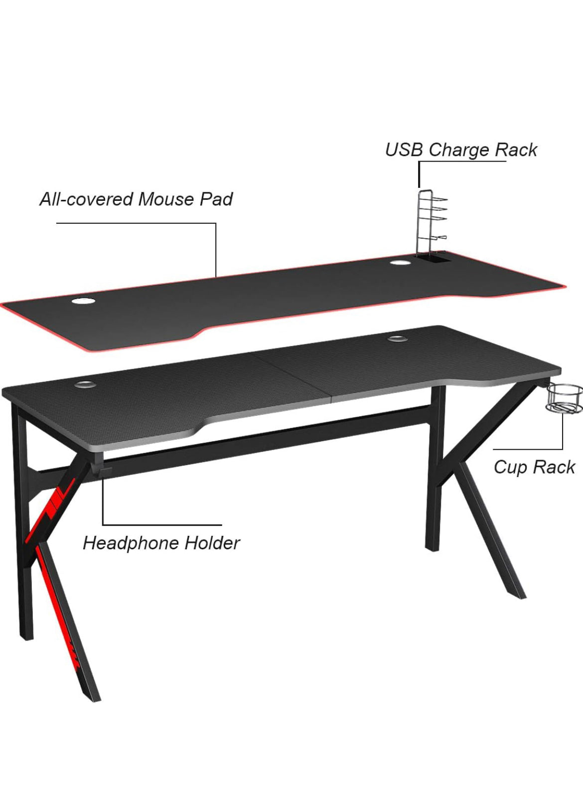 63 inch gaming desk