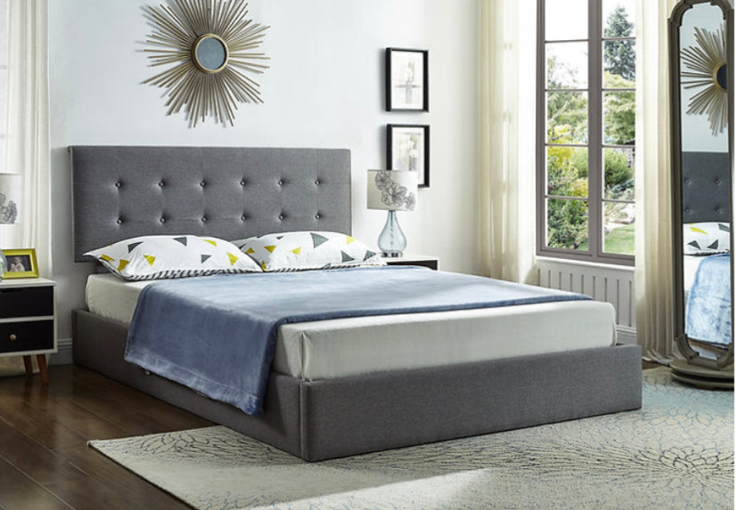 Grey Fabric Storage Bed