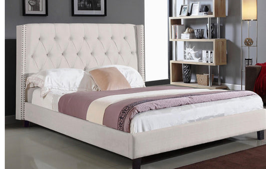Ivory Linen bed frame