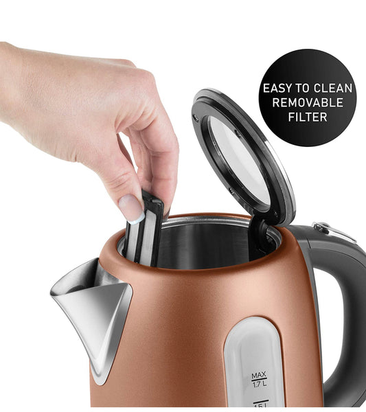 Sencor SWK1776GD 1.7L Stainless Steel Electric Kettle with Lid Safety Lock
