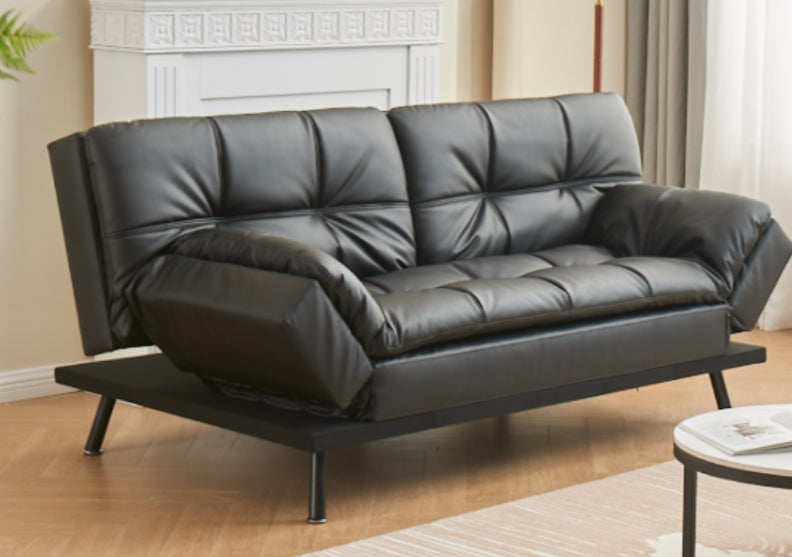 Black Pu futon sofa bed