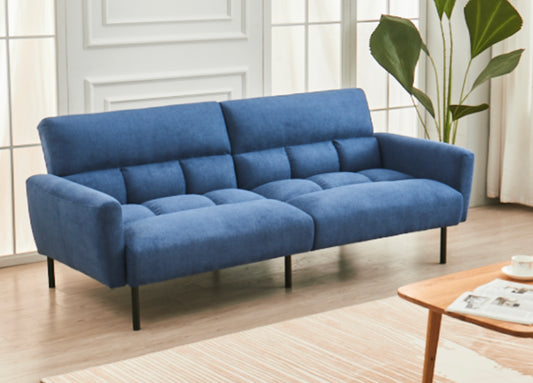 Soft blue futon sofabed