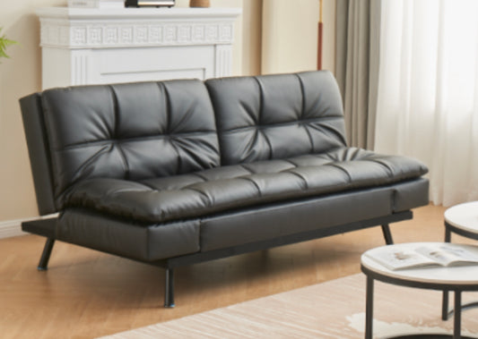 Black Pu futon sofa bed
