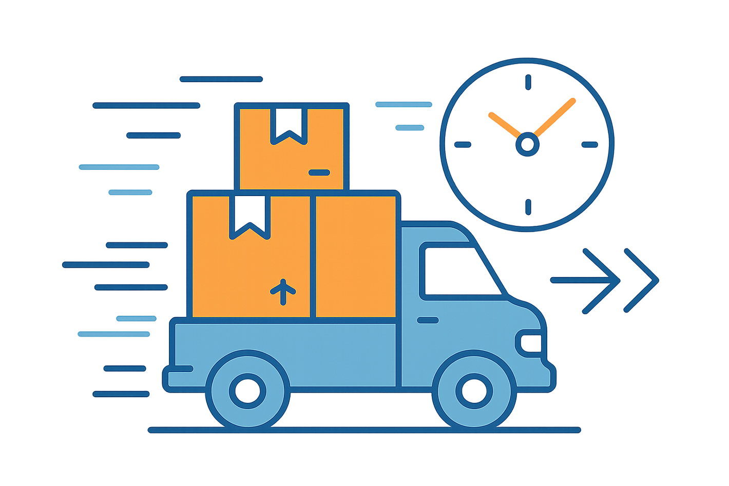 simple style graphic that describe fast delivery without letter