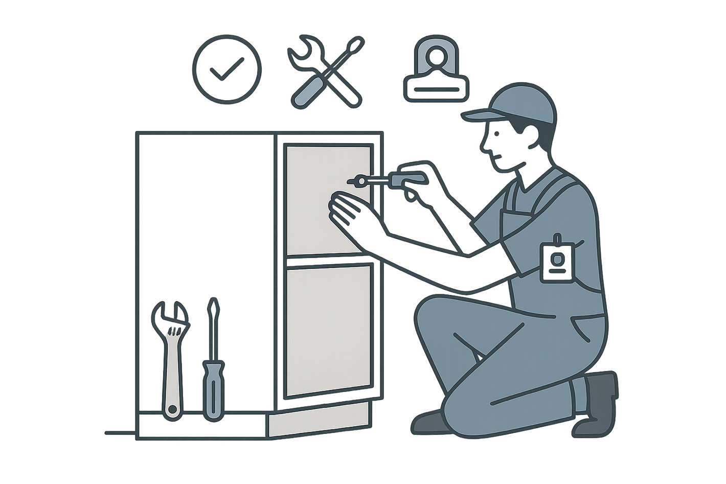 simple style graphic that describe profesisonal installation