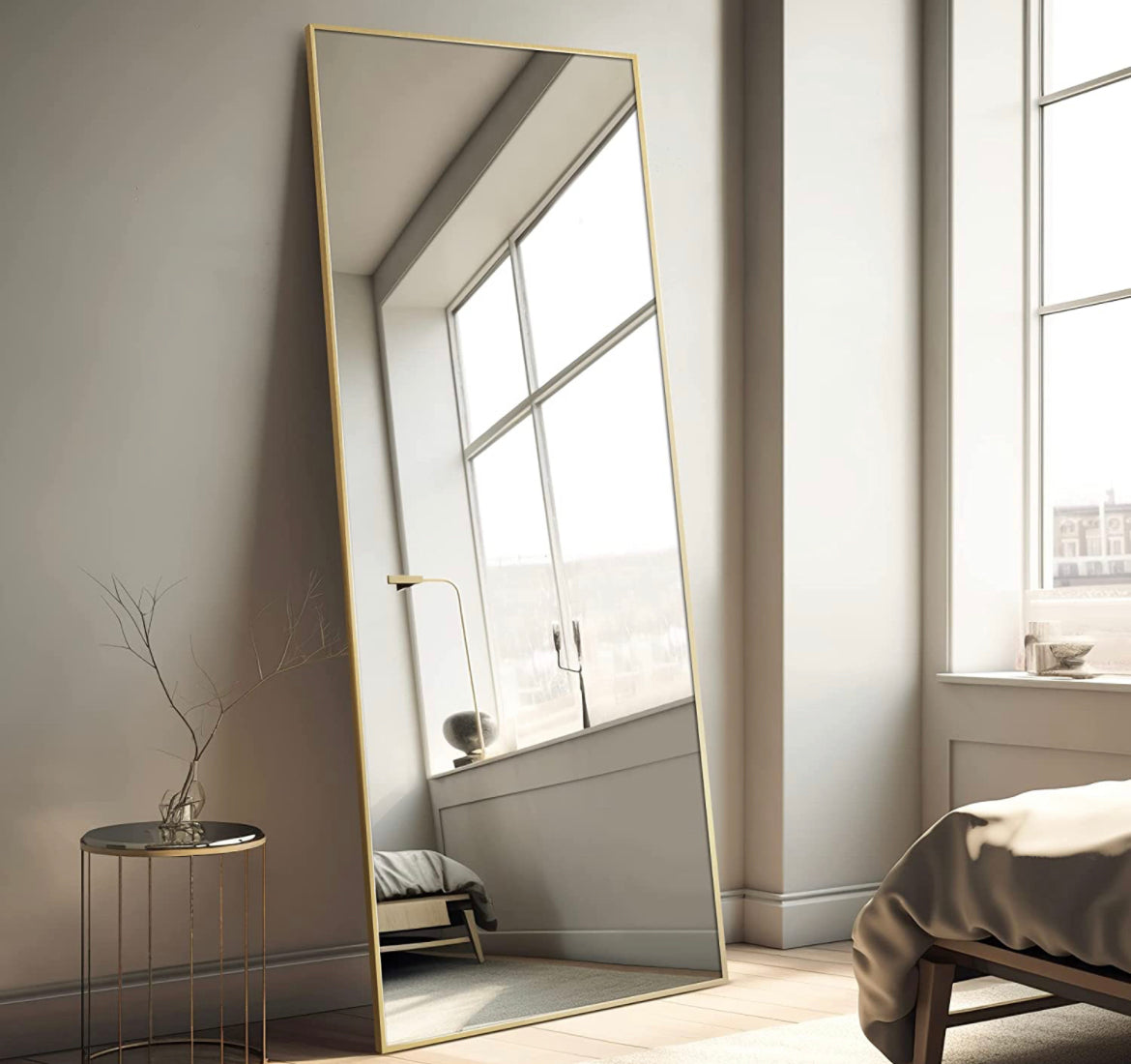 Floor Mirror with Standing Holder