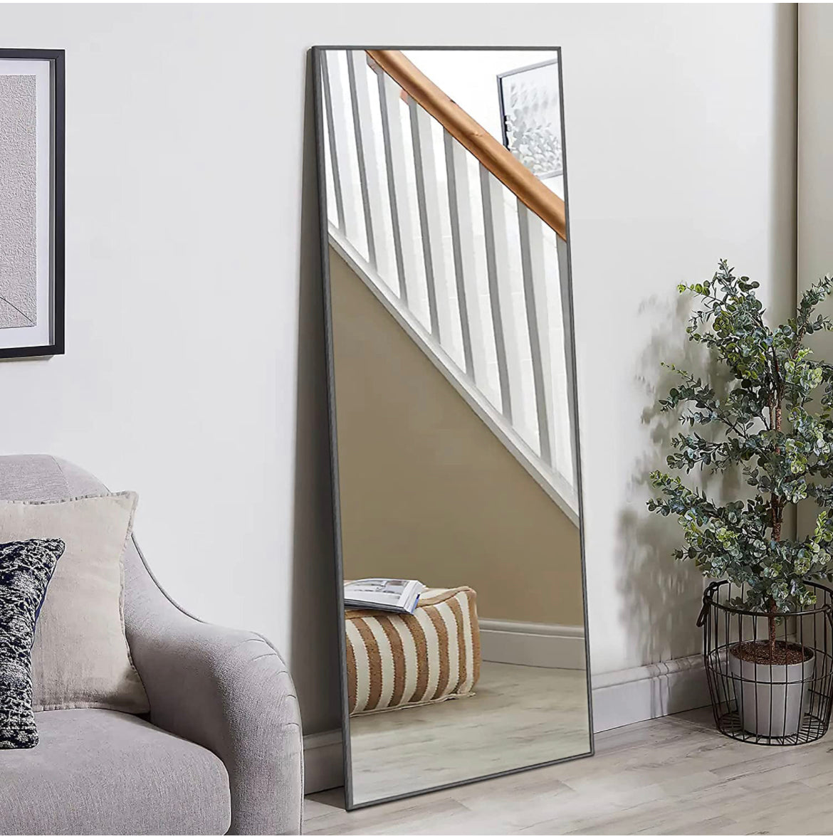 Floor Mirror with Standing Holder